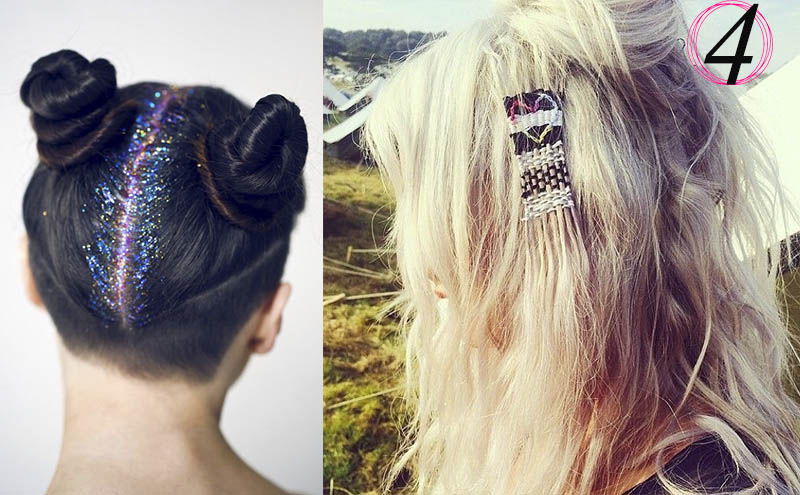 Peinados tendencia para festival de música: glitter y accesorios