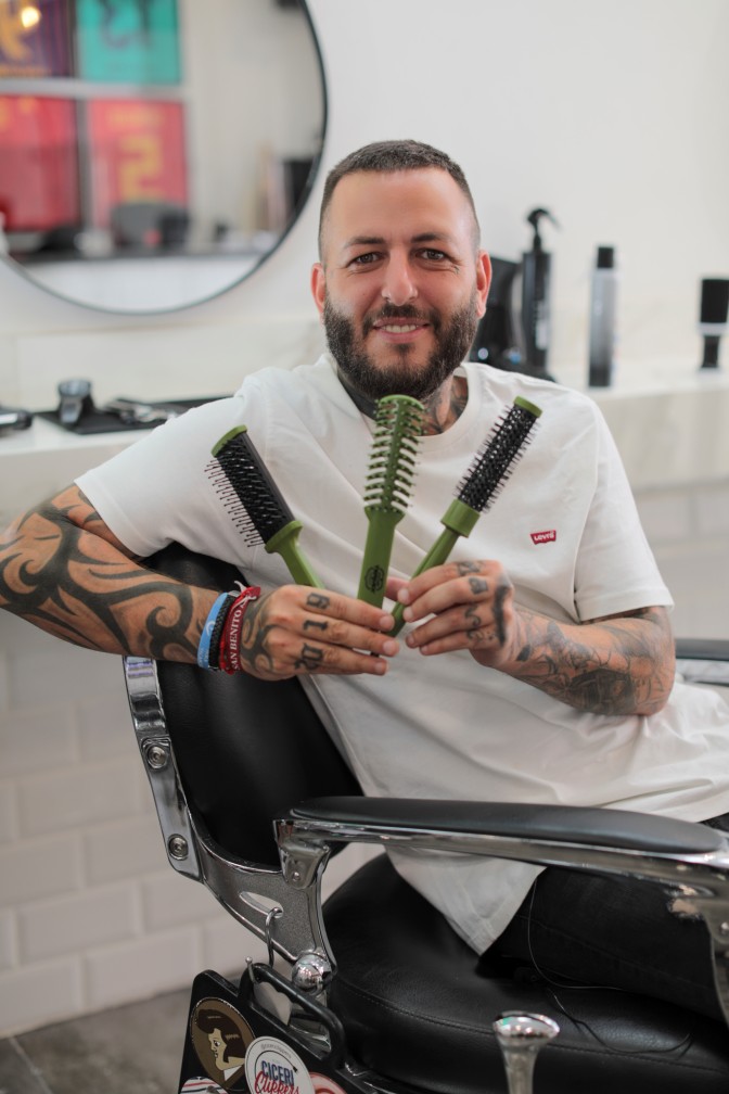 Christian Maez con la gama barber de termix
